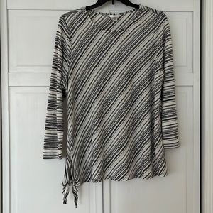 Black and white striped blouse